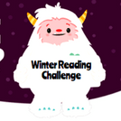 Cartoon image of a yeti with text that says 'Winter Reading Challenge'